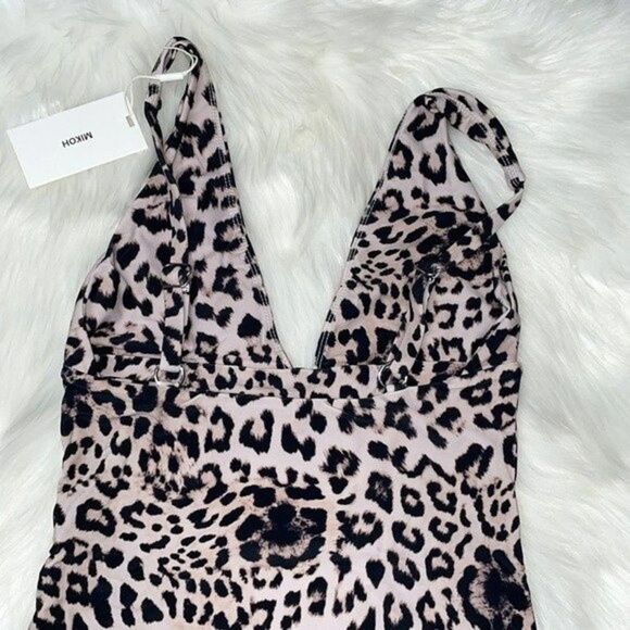 MIKOH Womens Size Small AITUTAKI Deep V Leopard Print ONE PIECE - Picture 8 of 12